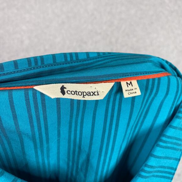 Cotopaxi Shirt Mens M Cambio Button Up Short Sleeve Mineral Blue Stripes - Picture 6 of 6